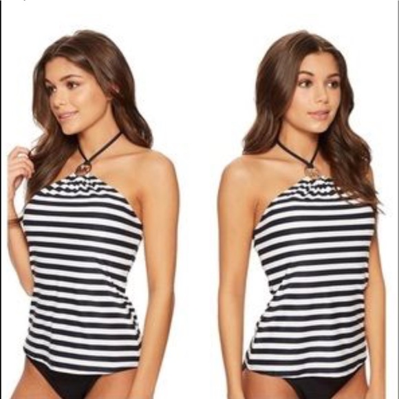 MICHAEL Michael Kors Other - Michael Kors Stripe Logo Ring Neck Tankini& Bikini